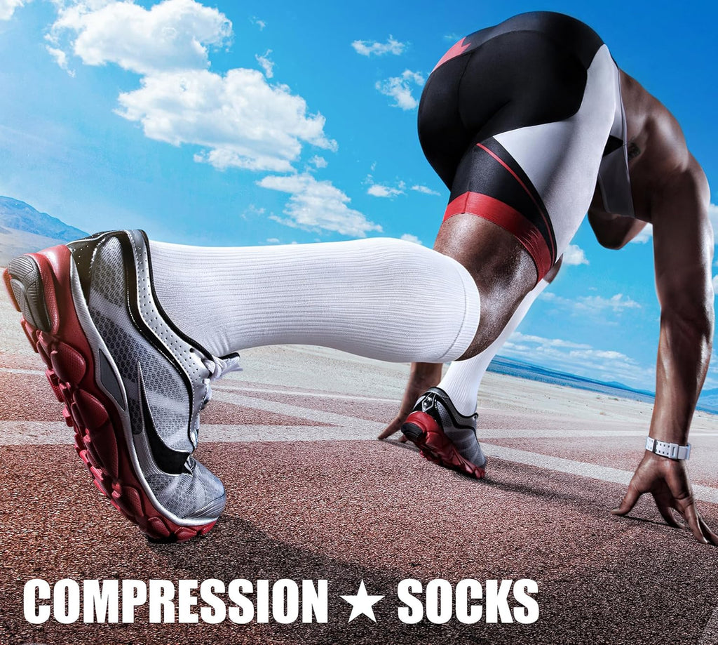Compression Socks for Women & Men Circulation (3 Pairs) 15-20 Mmhg Is Best Support for Athletic Running Cycling