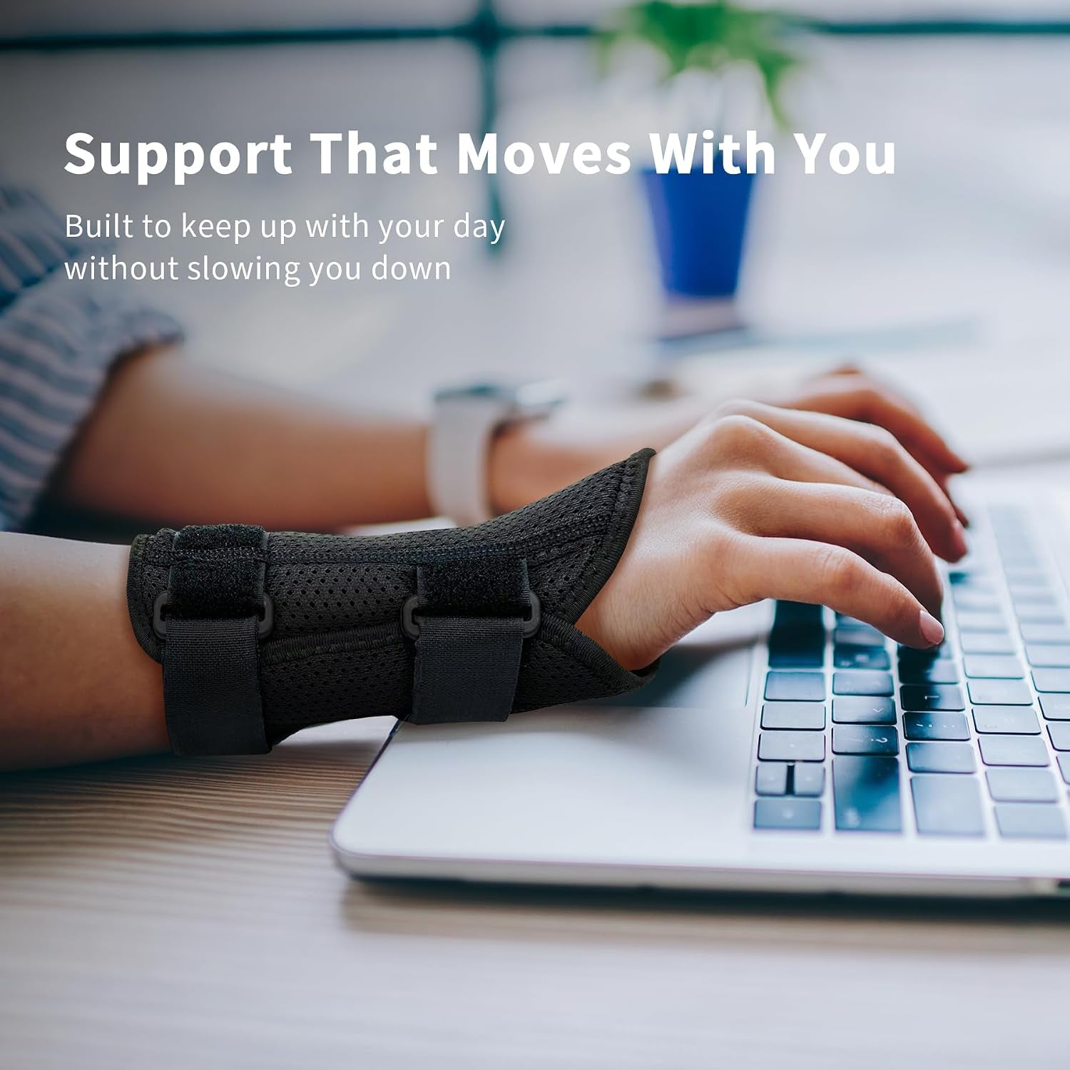 Wrist Brace for Carpal Tunnel with Wrist Splint | Adjustable Wrist Support Wrap for Right Left Hand, Hand Brace for Day & Night, for Arthritis, Tendonitis, Sprain, WB31