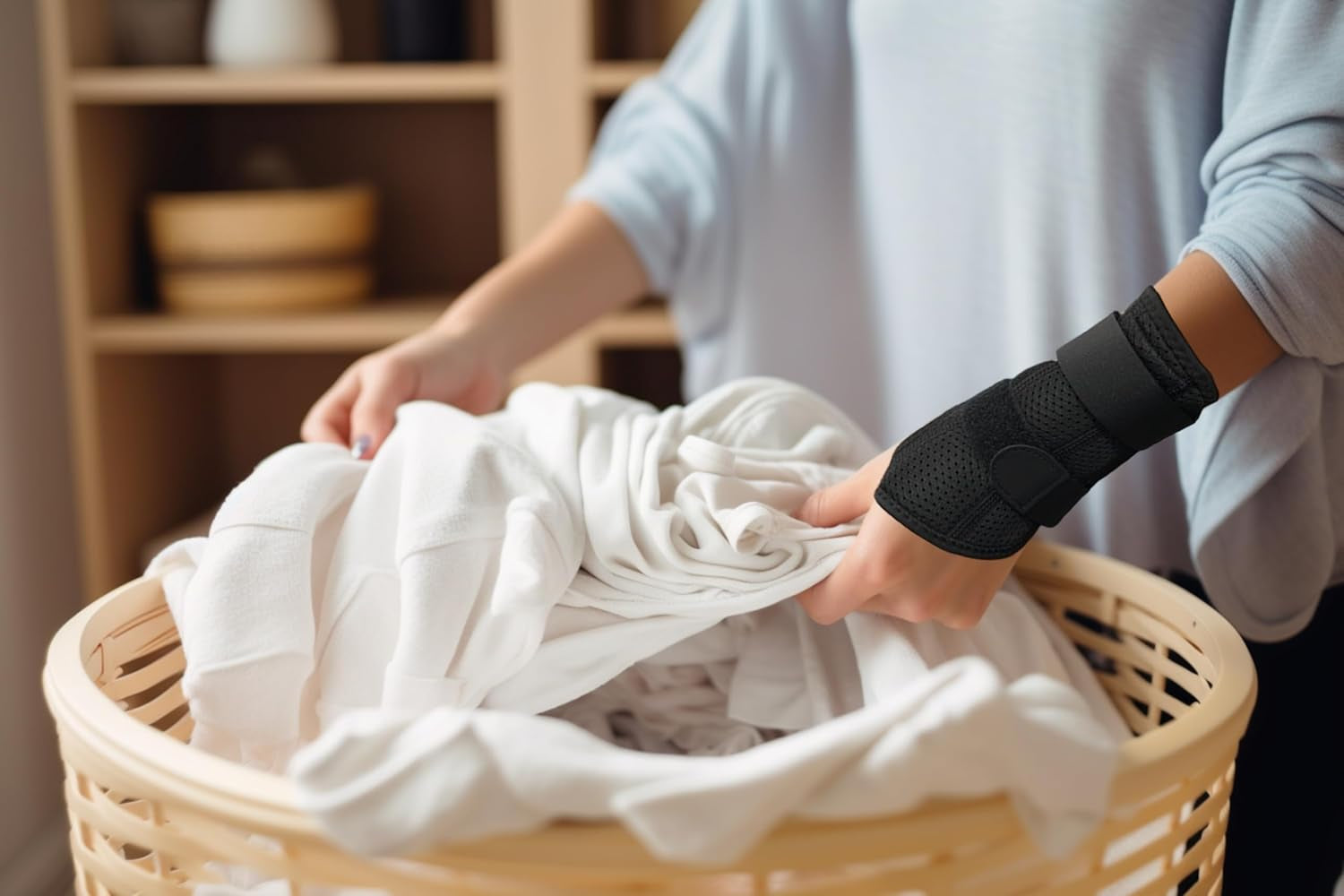 Wrist Brace for Carpal Tunnel with Wrist Splint | Adjustable Wrist Support Wrap for Right Left Hand, Hand Brace for Day & Night, for Arthritis, Tendonitis, Sprain, WB31