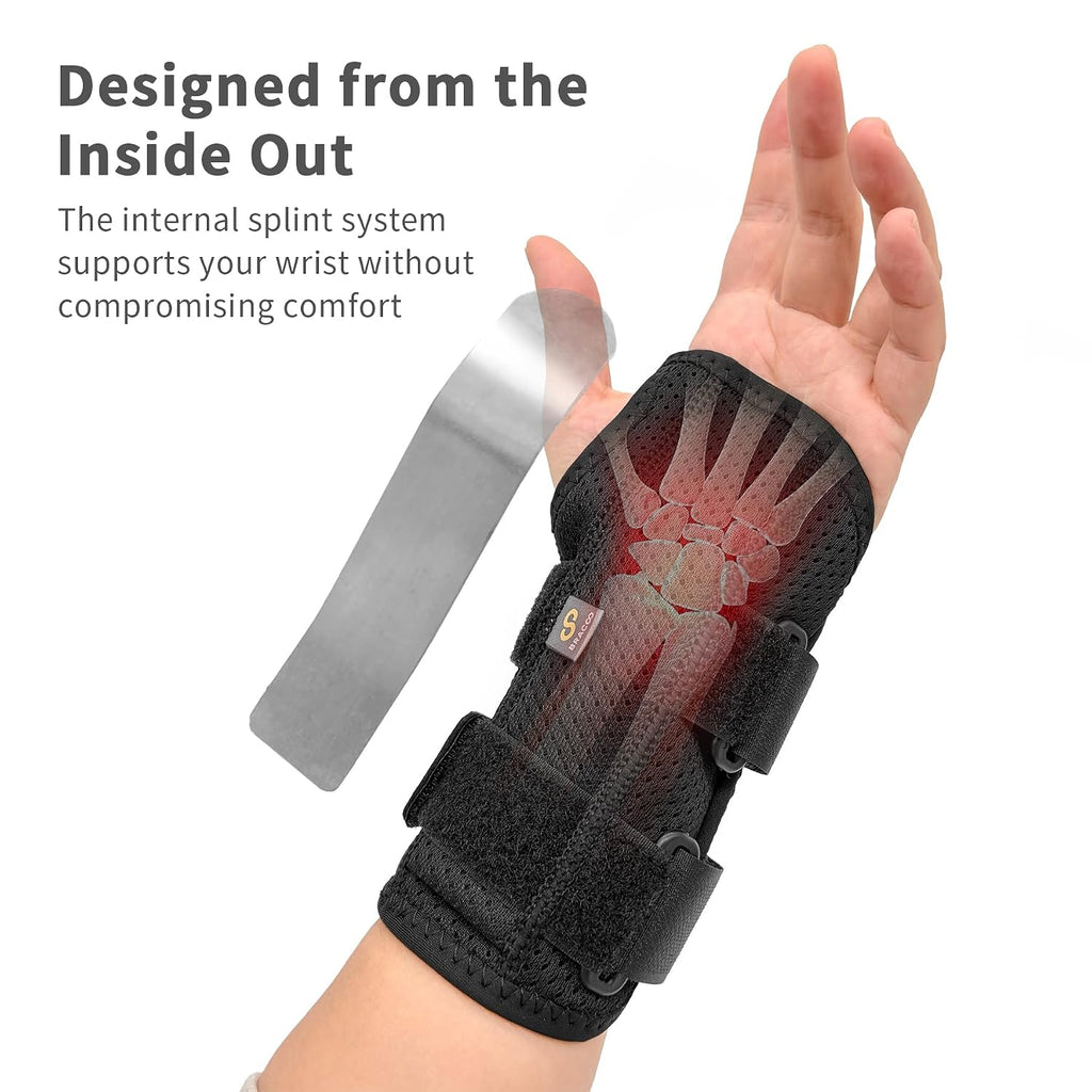 Wrist Brace for Carpal Tunnel with Wrist Splint | Adjustable Wrist Support Wrap for Right Left Hand, Hand Brace for Day & Night, for Arthritis, Tendonitis, Sprain, WB31