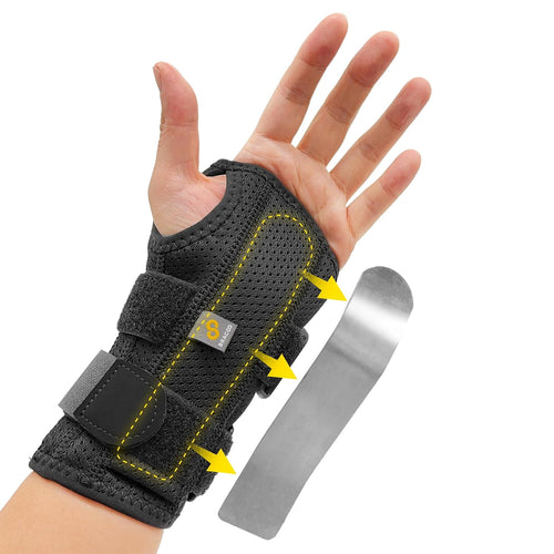 Wrist Brace for Carpal Tunnel with Wrist Splint | Adjustable Wrist Support Wrap for Right Left Hand, Hand Brace for Day & Night, for Arthritis, Tendonitis, Sprain, WB31
