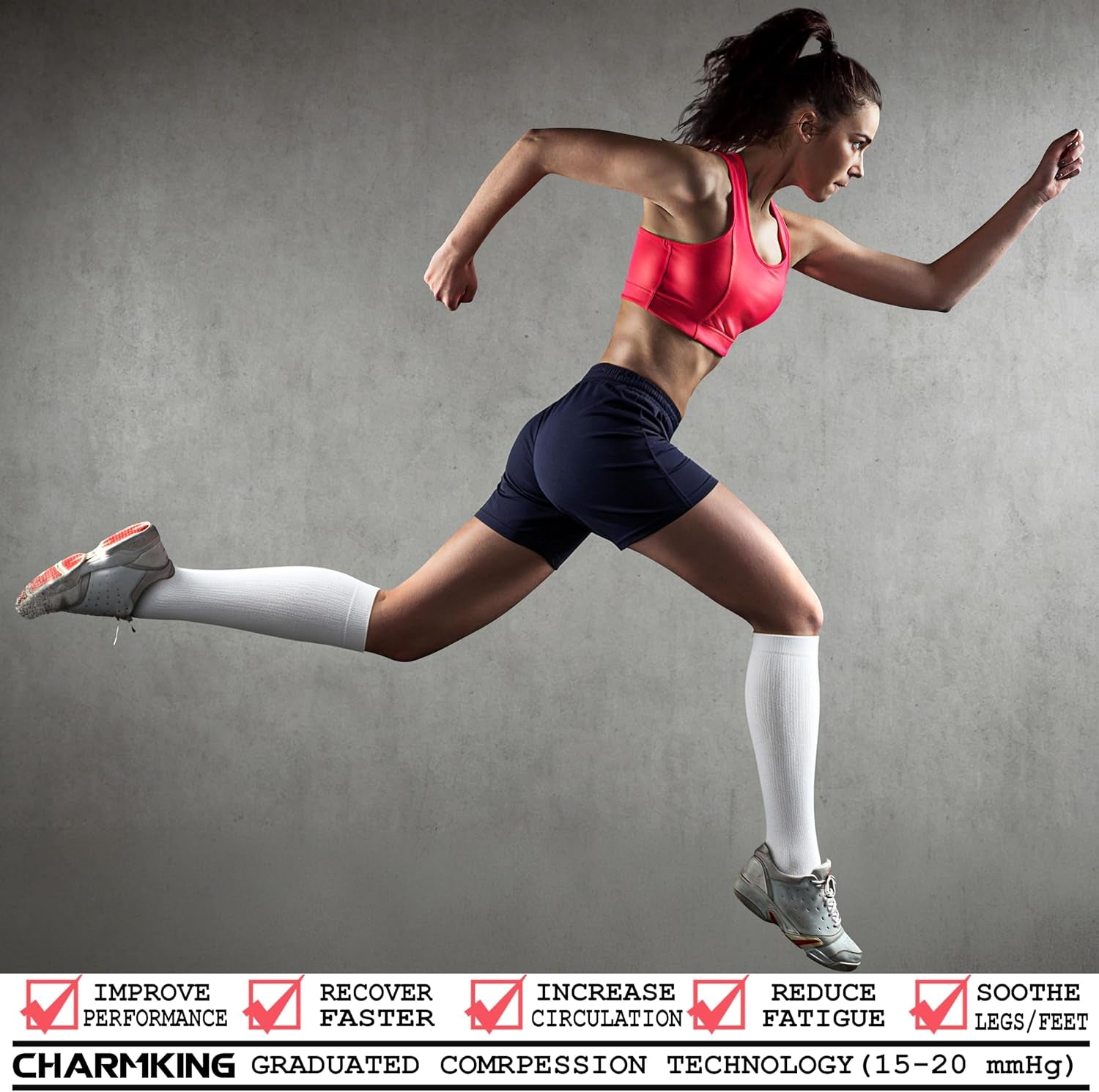 Compression Socks for Women & Men Circulation (3 Pairs) 15-20 Mmhg Is Best Support for Athletic Running Cycling